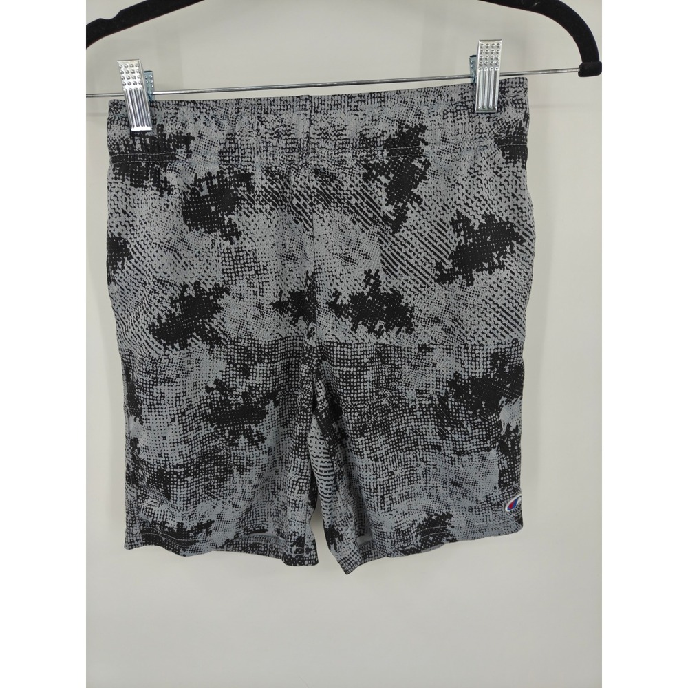 Champion Boys Gray Black Digital Print Athletic Shorts Size L 14/16 1577507